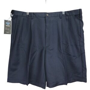 NWT Haggar Cool 18 Big & Tall Expandable Waist Golf Shorts 42 Preppy‎ Pleated